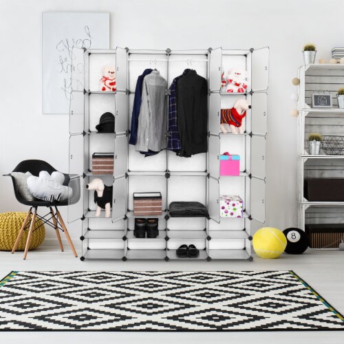 Portable Wardrobe Closet Foldable Clothes Cabinet Organizer w/ Cube Storage,  1 Unit - Kroger