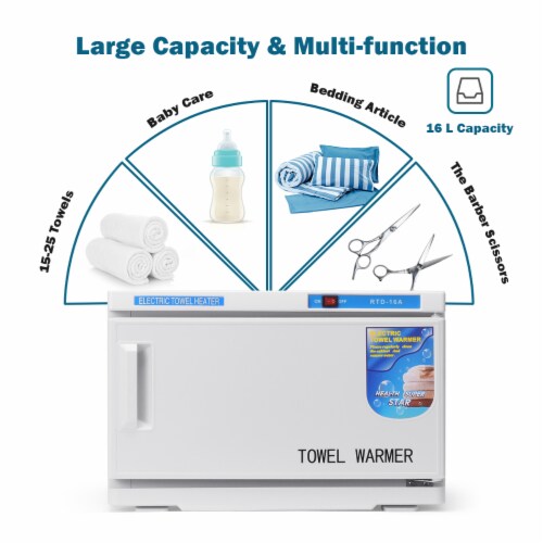 Costway 2 in 1 Hot UV Sterilizer Towel Warmer Cabinet Spa Beauty Salon Equipment 16L Perspective: bottom