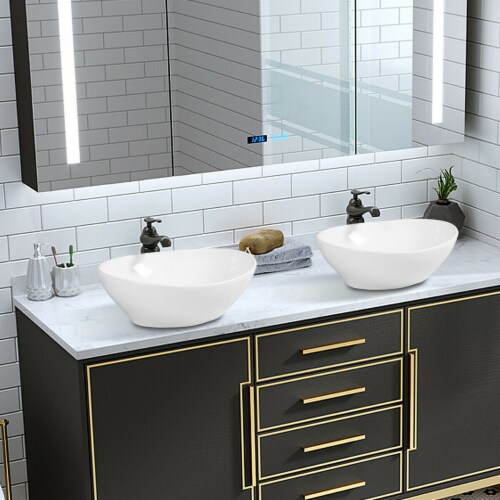 Oval Bathroom Basin Ceramic Vessel Sink Bowl Vanity Porcelain w