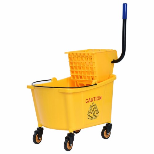 Costway 35 Quart Side Press Wringer Mop Bucket Mop Bucket Wringer Combo Perspective: bottom