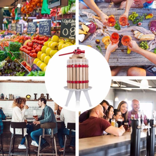 1.6 Gallon Fruit Wine Press Cider Apple Grape Crusher Juice Maker Tool Wood Perspective: bottom