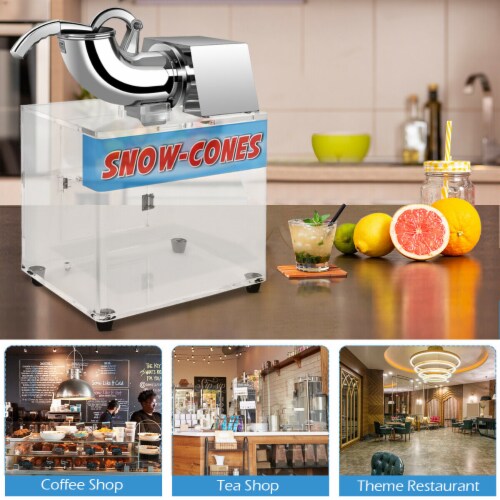 Costway Electric Snow Cone Machine Ice Shaver Maker Shaving Crusher Dual Blades Perspective: bottom