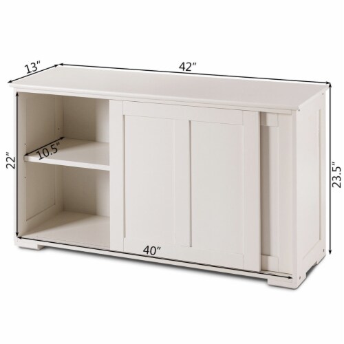 Costway kitchen storage cupboard clearance cabinet with sliding door