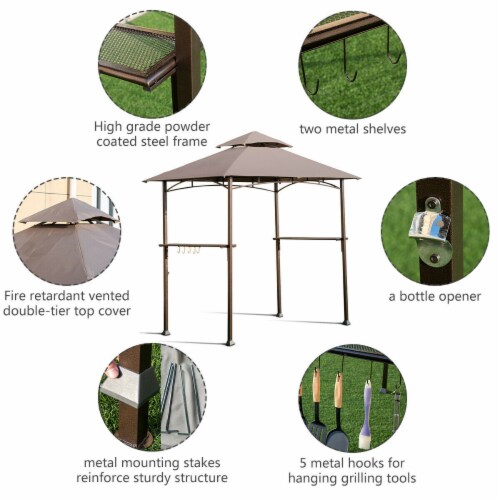 Gymax 8'X5' Outdoor Barbecue Grill Gazebo Canopy Tent Patio BBQ Shelter W/Air Vent, 1 unit - Harris Teeter Gymax 8'X5' Outdoor Barbecue Grill Gazebo Canopy Tent Patio BBQ Shelter W/Air Vent, 1 unit - Harris Teeter