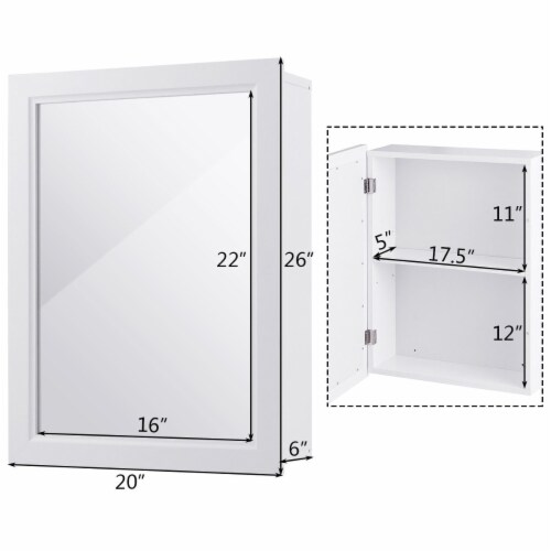 Bathroom Mirror Wall Mounted Kitchen Medicine Storage Adjustable Shelf, 1 unit Ralphs