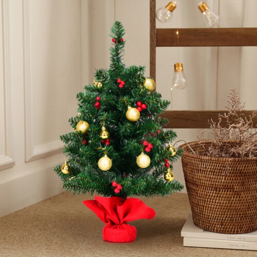 24'' Pre-Lit PVC Christmas Tree Battery Operated Tabletop LED Lights Holiday Decor Perspective: bottom