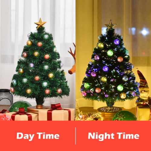 3Ft Pre-Lit PVC Christmas Tree Fiber Optical Firework Holiday Decor Perspective: bottom