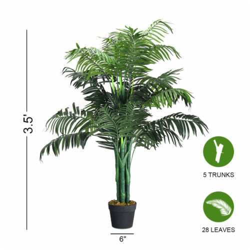 Gymax Artificial Areca Palm Decorative Silk Tree w/Basket 3.5 Feet Holiday Decor Perspective: bottom