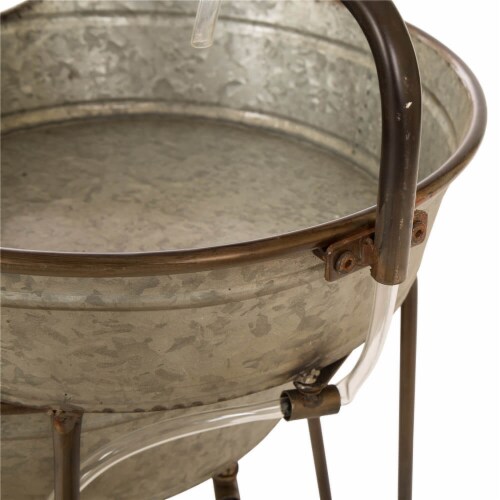 Glitzhome Metal Electrical Fountain, 3 Tier Galvanized Basin Perspective: bottom