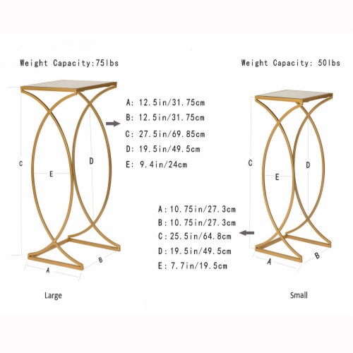 Glitzhome Nesting End Tables, Gold Glass Top Metal Frame for Indoor & Outdoor Perspective: bottom