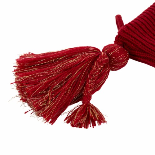 Glitzhome 24 Inch Length Knitted Snowflake Acrylic Christmas Stocking Perspective: bottom