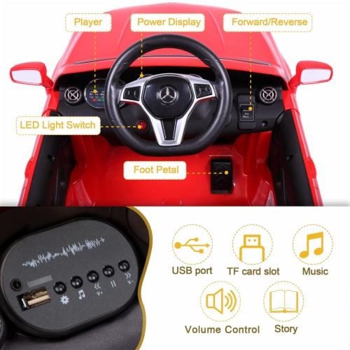 TOBBI 6 Volt Kids Electric Battery Powered Ride On Toy Mercedes