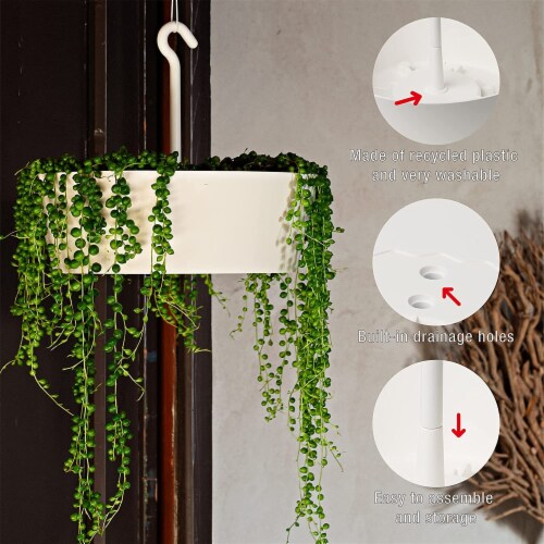 Tree Nest Sunny Round Hanging Planter 12 Inch, Dark Gray Perspective: bottom