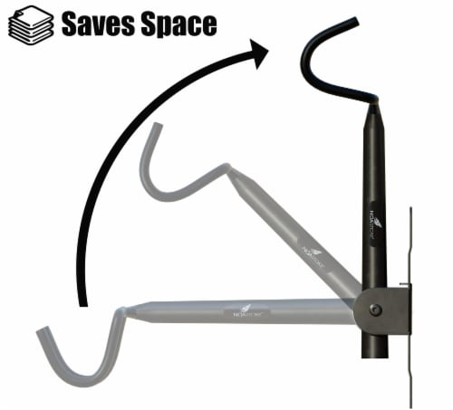 Noa Store Bike Wall Mount Hanger Black | Foldable Horizontal Bicycle Rack for All Bikes Perspective: bottom