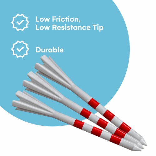 Noa Store 3 1/4  Plastic Golf Tees - 150 Tees in Bulk - White and Red Perspective: bottom