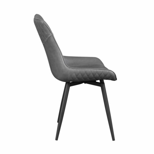 Set of 2 Dining Side Chairs in Grey and Black Finish 2 Unit