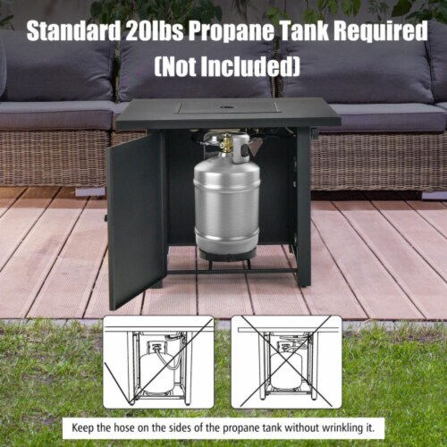 Hivvago 50 000 BTU 32 Inch Square Propane Gas Fire Pit Table Perspective: bottom