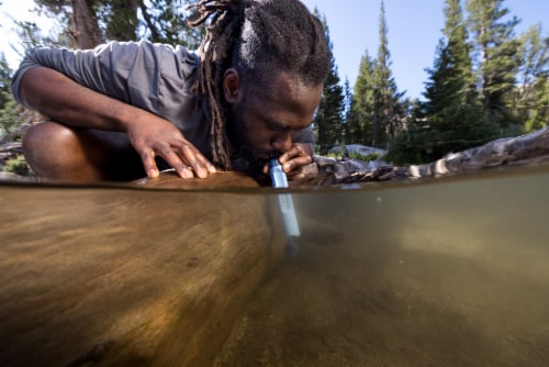 LifeStraw Peak Person Straw - Mountain Blue Perspective: bottom