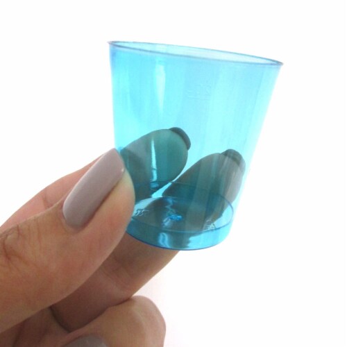 60 Shot Glasses Hard Plastic Colors 1 Oz Mini Wine Glass Party Cups Catering Bar Perspective: bottom