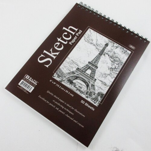 Lot of 3 Sketch Book Paper Pad 50 Sheet 6  x 8  High Quality Spiral Premium Qty Perspective: bottom