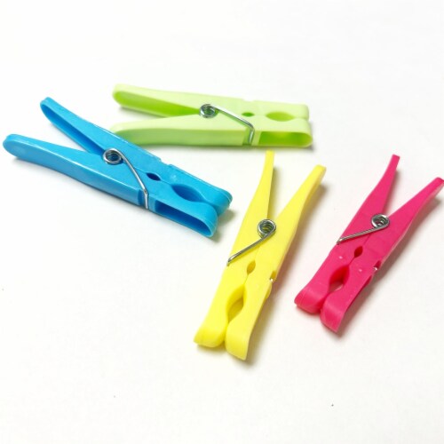 96 Pcs Plastic Clothespins Laundry Clothes Pins Large Spring Assorted Color  Pegs, 1 - Kroger