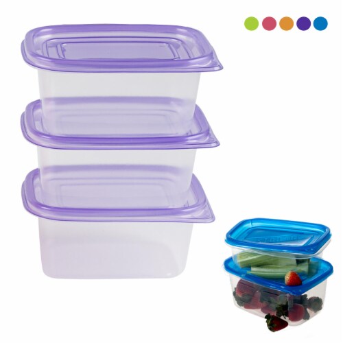 3 X Food Storage Container Freezer Microwave Dishwasher Safe Lids