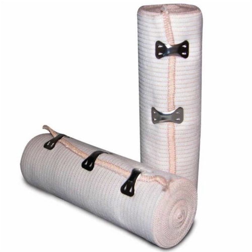 4 Rolls 6  Wide Cotton Elastic Bandages Clips Sports First Aid Large Body Wrap Perspective: bottom