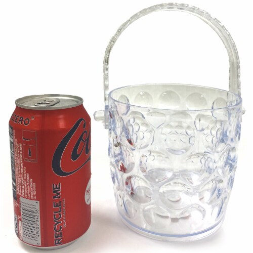 1 Clear Ice Bucket Container Cooler Crystal Plastic Wine Chiller BPA Free 42oz Perspective: bottom
