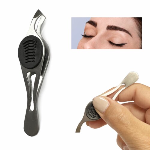 6 Pack Precision Stainless Steel Slant Tweezers Eyebrow Removal Angled Tip Grip Perspective: bottom