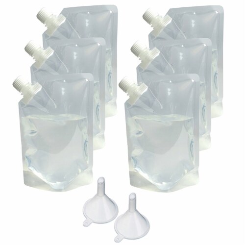 24 Pc Cruise Ship Flask Kit 4 Oz Rum Runners Alcohol Liquor Booze Bags Plastic Perspective: bottom