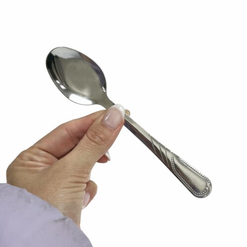 24 Pc Teaspoon Stainless Steel Coffee Tea Spoons Cutlery Silverware Set Kitchen Perspective: bottom