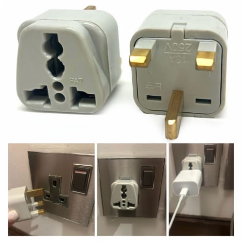 2 Universal Outlet Power Plug Adapter Type G AC Converter Dubai UAE EU AU US UK, 1 Fred Meyer