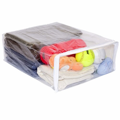 2Pcs Clothes Storage Bag 90L Large Capacity Foldable Closet Organizer with  Thick Fabric Clear, 1 unit - Foods Co.