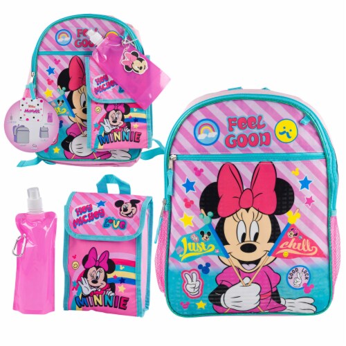 Disney Minnie Mouse Backpack Set 16 Kids Lunch Bag Water Bottle