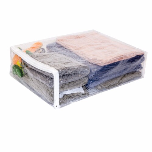 Zippered plastic blanket top storage bags