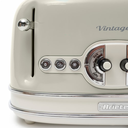 Ariete Vintage Style 2 Slice Toaster With Defrost And Reheat, Beige