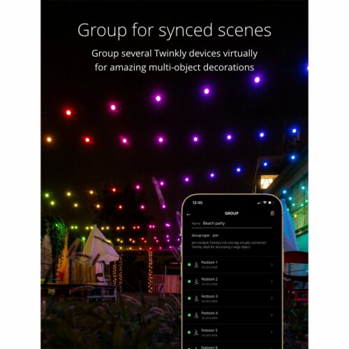 Twinkly Festoon App-Controlled Smart LED Bulb Light String 20 Multicolor RGB Perspective: bottom