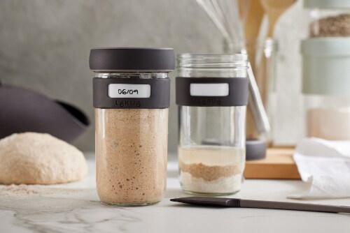 Lekue Sourdough Starter Set with 2 Jars and Silicone Spatula