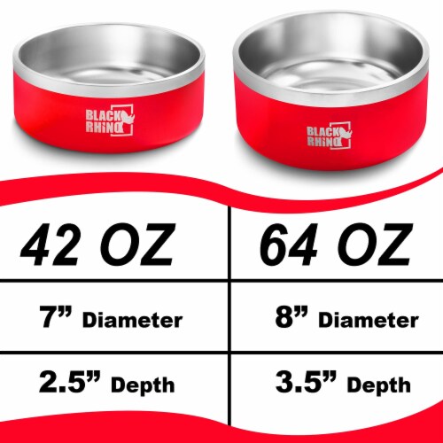 Black Rhino Red 64 Oz Dura-Bowl Double Insulated Food & Water Dog Bowls, 64  Oz - Harris Teeter