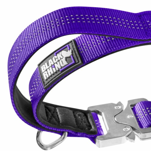 Black Rhino Tactical Collar | Neoprene Padded | Purple, Medium, Medium