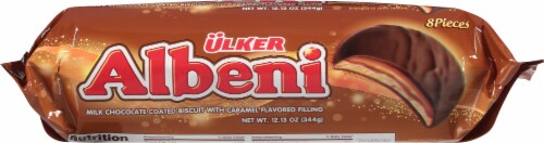Ulker Albeni Chocolate Coated Caramel Biscuits Perspective: bottom