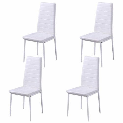 vidaXL Five Piece Dining Table and Chair Set Black and White Perspective: bottom