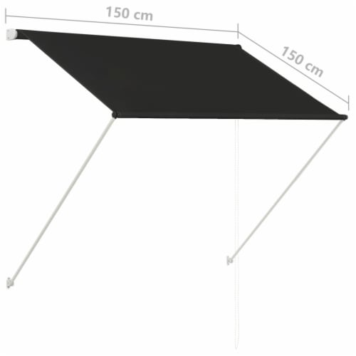 vidaXL Retractable Awning 59.1 x59.1 Anthracite Perspective: bottom