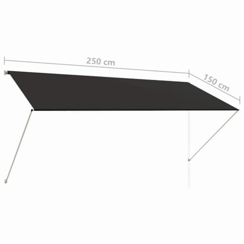 vidaXL Retractable Awning 98.4 x59.1 Anthracite Perspective: bottom