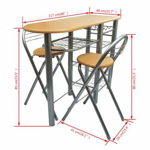 Kitchen/Breakfast Bar/Table and Chairs Set Wood Perspective: bottom