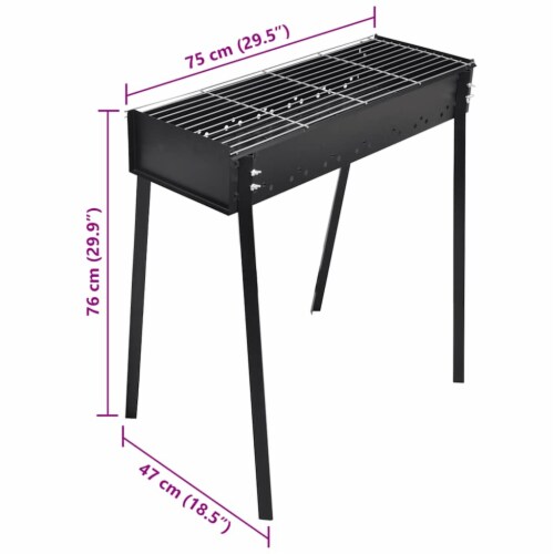 vidaXL BBQ Stand Charcoal Barbecue Square 30 x 11 Perspective: bottom