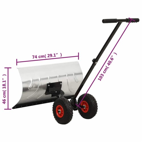 Manual Snow Shovel with Wheels Perspective: bottom