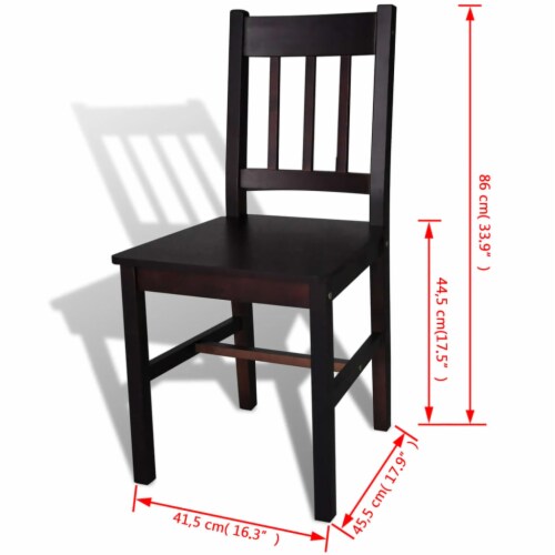 vidaXL Dining Chairs 4 pcs Dark Brown Pinewood 16.3