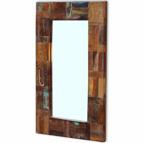 vidaXL Mirror Solid Reclaimed Wood 31.5 x19.7 Perspective: bottom