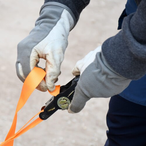SafeStrap Orange 20ft Ratchet Straps - 3500lbs Capacity - Set of 4 Perspective: bottom